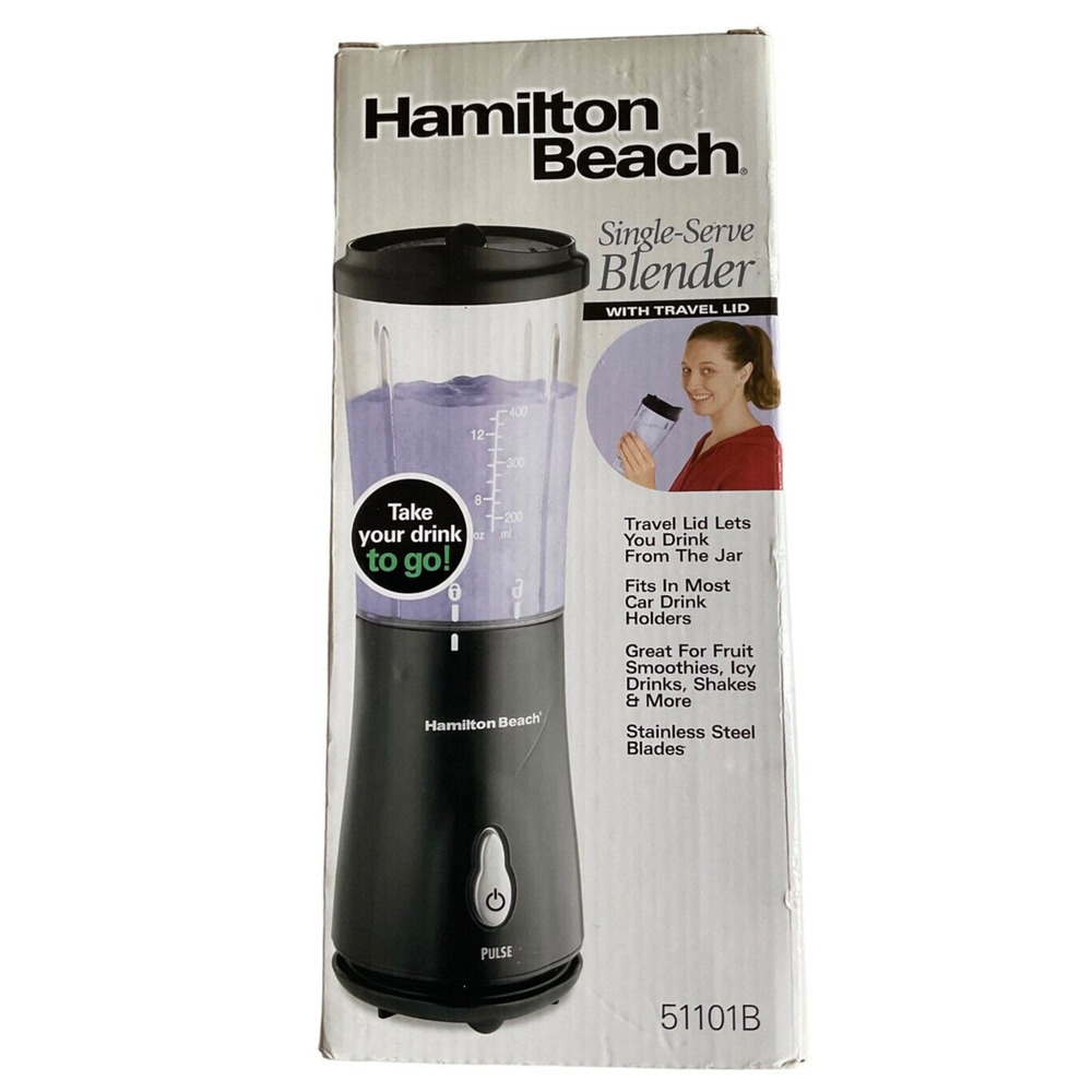 NEW HAMILTON BEACH SINGLE-SERVE BLENDER WITH TRAVEL LID